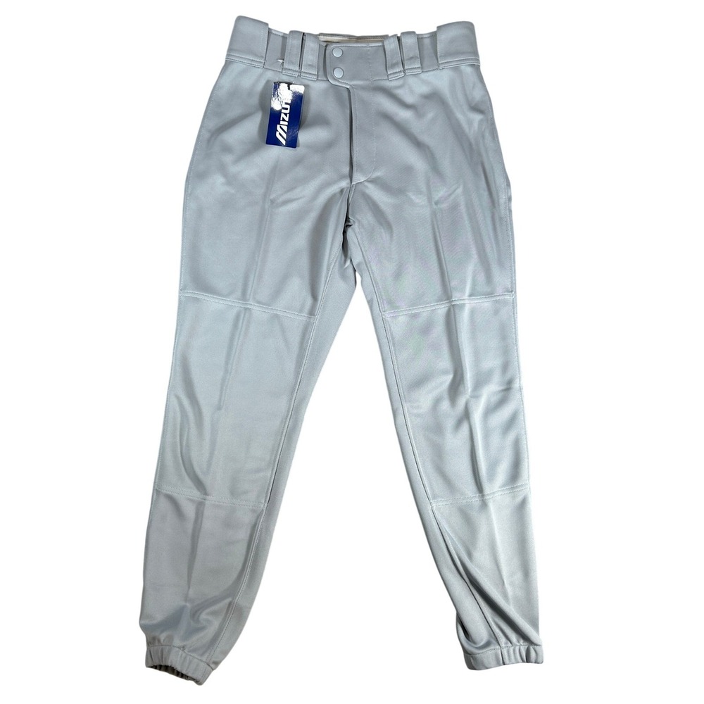Mizuno Mens Medium Grey Baseball Pants Elastic Bottom Athletic Uniform NWT